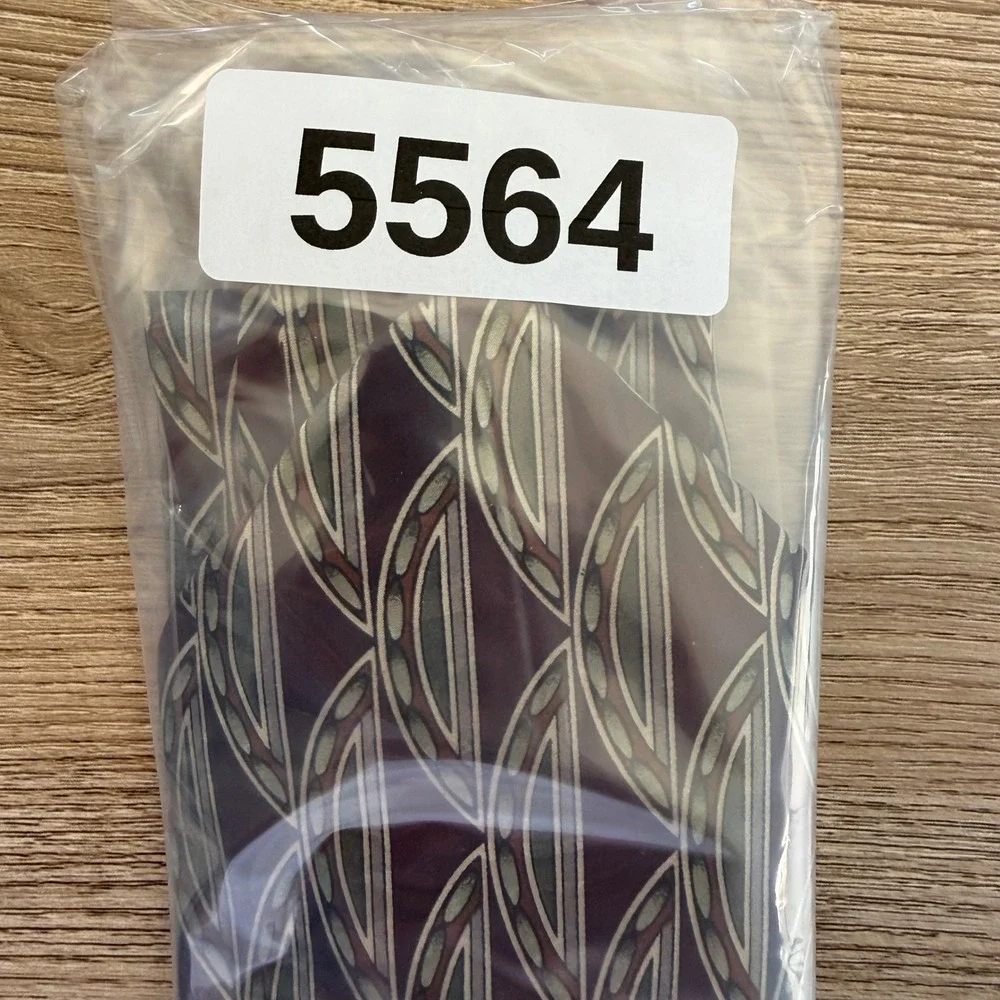 Monsieur Givenchy Necktie Mens OS Burgundy Geometric Leaf Silk Classic Designer